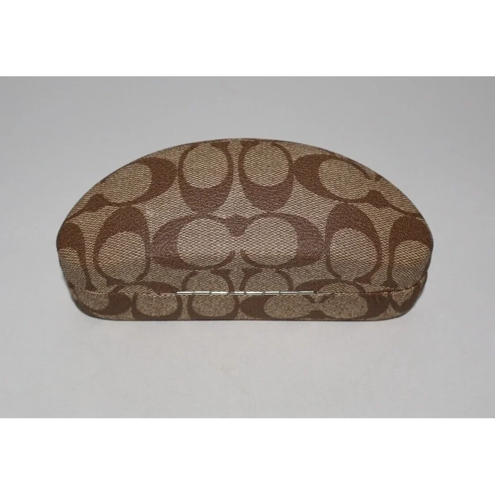 Coach Brown Monogram C Hard Shell Eyeglasses Sunglasses Clamshell Case